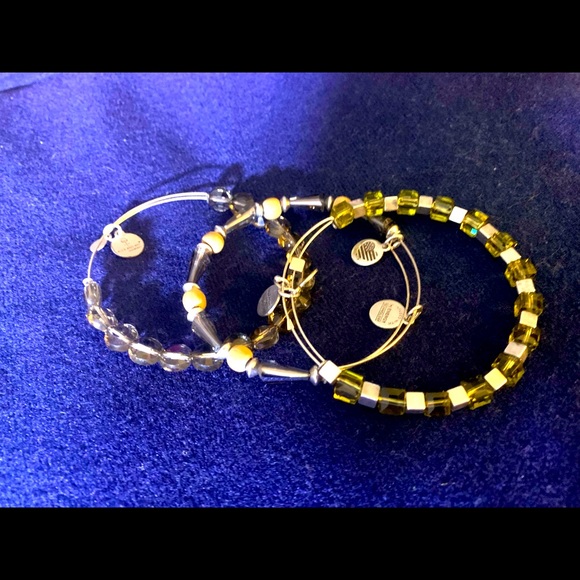 Three 3 Alex and Ani smoky topaz Bracelets in one coordinated set! - Picture 1 of 4